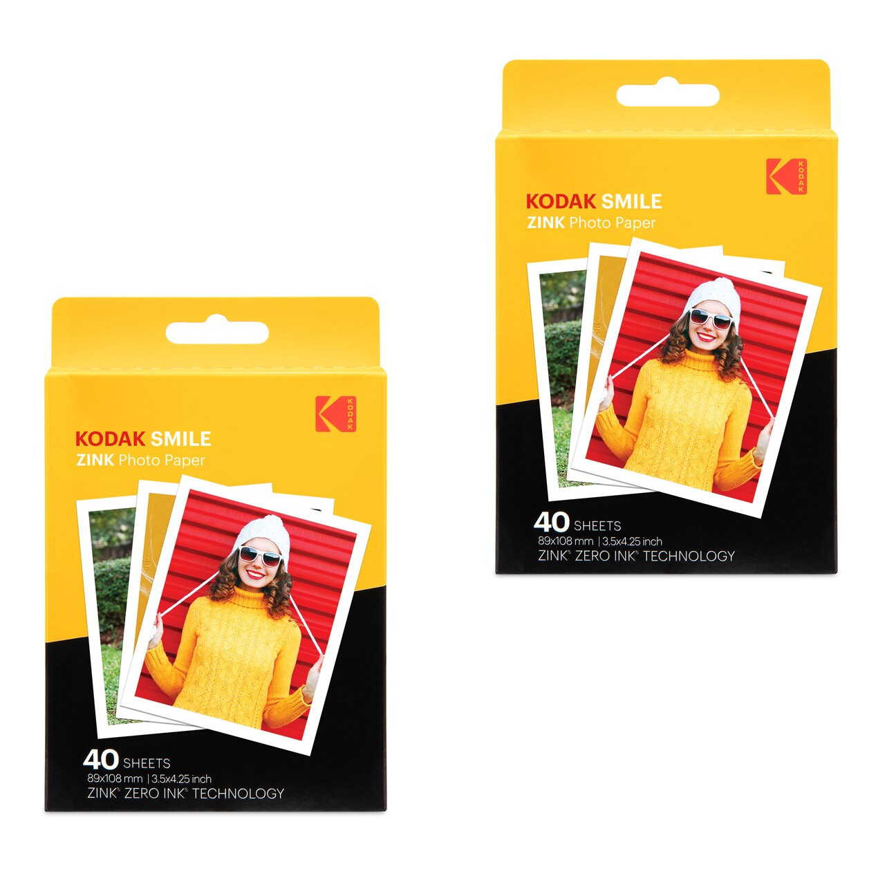 Kodak Zink Photo Paper 3.5x4.25", Zink Paper Compatible with Kodak Smile Classic Instant Camera